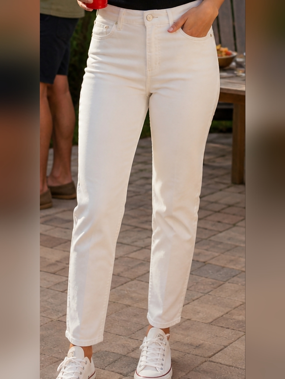 Peter Millar White Jeans with Branded Waist Label
